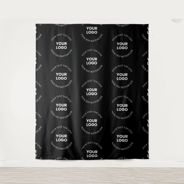 Easy to Replace Logo & Editable Text Pattern Tapestry (Front)