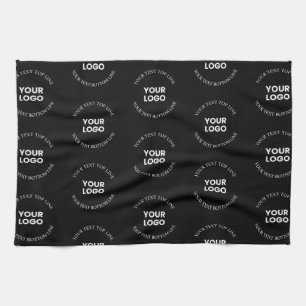 Easy to Replace Logo & Editable Text Pattern Tea Towel