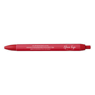 Easy-to-use Red template Your logo Business Black Ink Pen