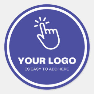 Easy Upload Your Logo Custom Low Minimums Blue Classic Round Sticker