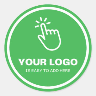 Easy Upload Your Logo Custom Low Minimums Green Classic Round Sticker