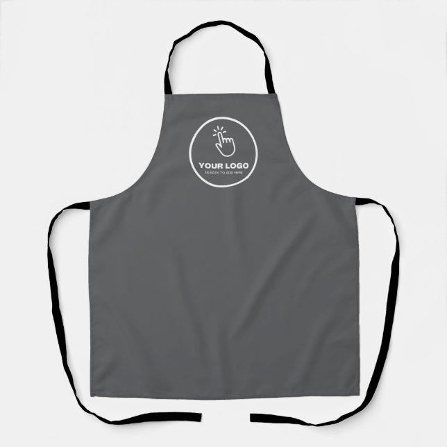 Easy Upload Your Logo Custom Low Minimums Grey Apron (Front)