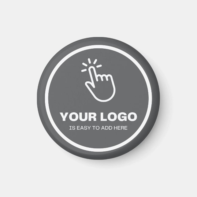 Easy Upload Your Logo Custom Low Minimums Grey Magnet (Front)