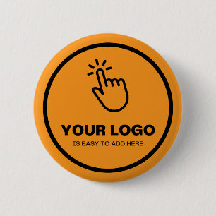 Easy Upload Your Logo Custom Low Minimums Orange 6 Cm Round Badge
