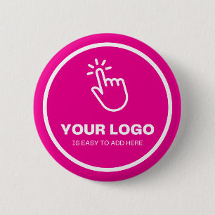 Easy Upload Your Logo Custom Low Minimums Pink 6 Cm Round Badge