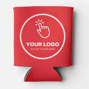 Easy Upload Your Logo Custom Low Minimums Red Can Cooler