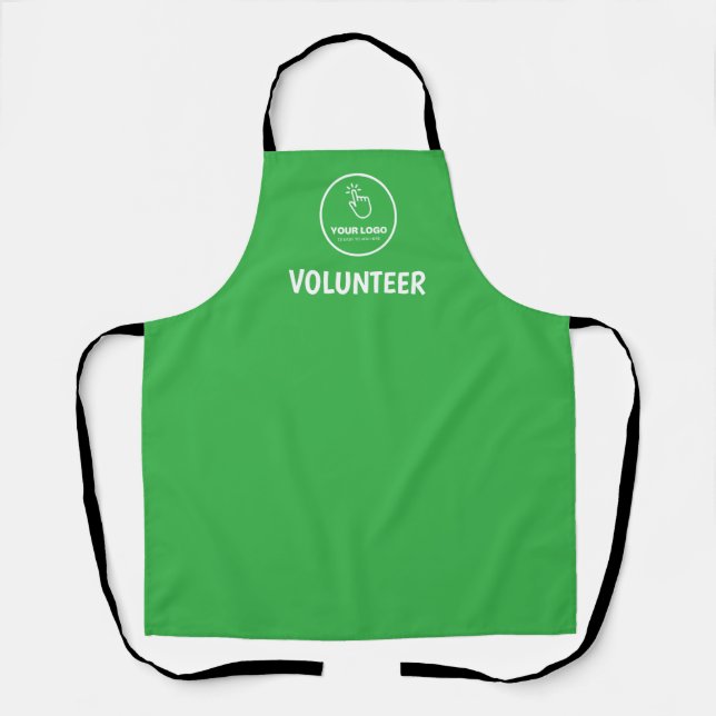 Easy Upload Your Logo Custom Volunteer Green Apron (Front)