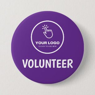 Easy Upload Your Logo Custom Volunteer Purple 7.5 Cm Round Badge