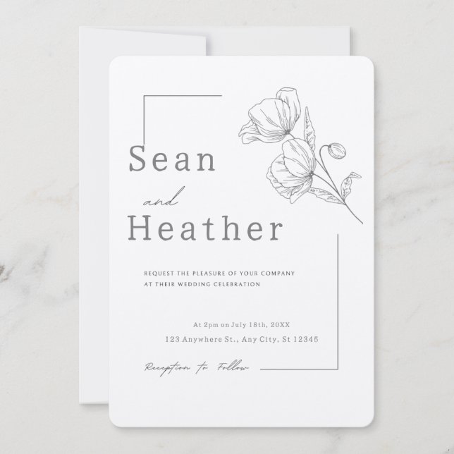 EASY! Wedding Invitation - Add Your Own Details  (Front)