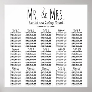 Easy Wedding Seating Chart - More Tables   Poster