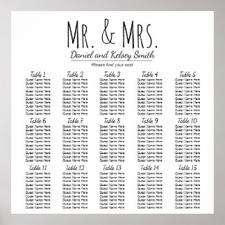 Easy Wedding Seating Chart - More Tables | Poster