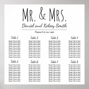 Easy Wedding Seating Chart   Poster