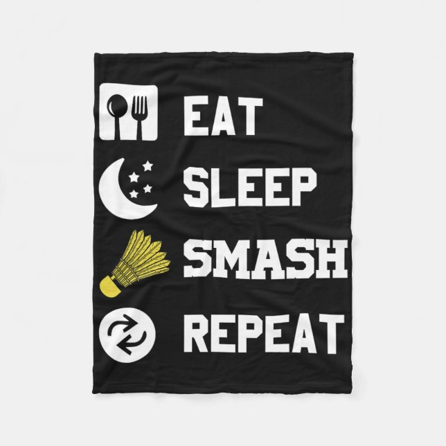 Eat1  badminton game fleece blanket (Front)