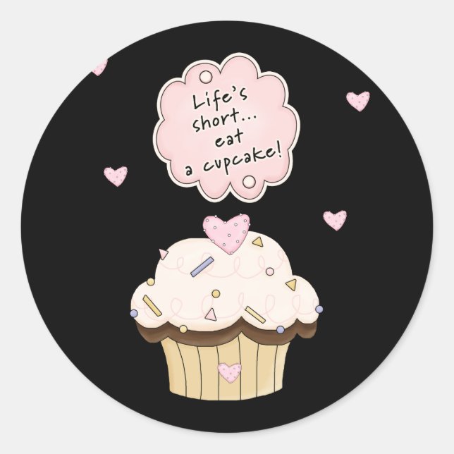 Eat A Cupcake Classic Round Sticker (Front)