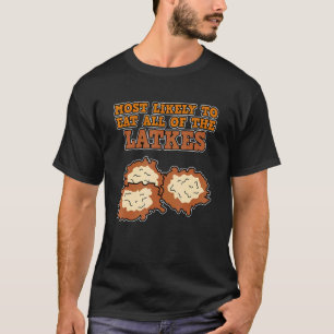 Eat All Latkes Jewish Hanukkah Jew Family Dinner G T-Shirt