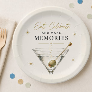 Eat and Celebrate Martini Party Paper Plate