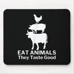 Eat Animals Funny Bbq Grilling Mouse Mat