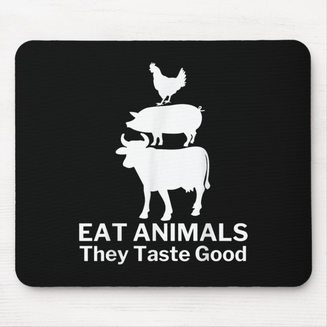 Eat Animals Funny Bbq Grilling  Mouse Mat (Front)