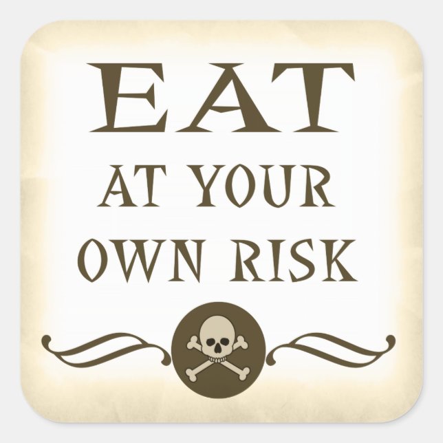 Eat At Your Own Risk Halloween Warning Labels (Front)