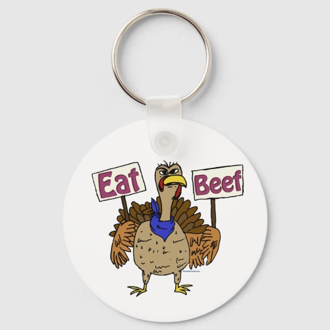Eat Beef - Talking Turkey Key Ring (Front)
