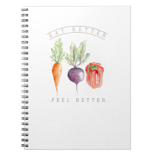 Eat Better Healthy Veggies Watercolor Notebook