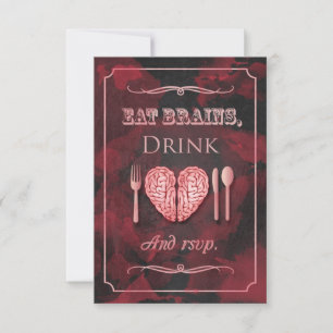 Eat Brains, Drink and be Married Zombie RSVP