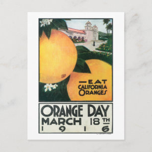 Eat CA Oranges on Orange Day Postcard