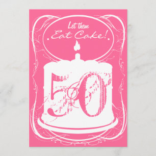 Eat Cake Drink Margaritas 50th Birthday Invitation