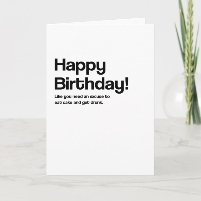 Eat Cake Funny Birthday Card (Front)