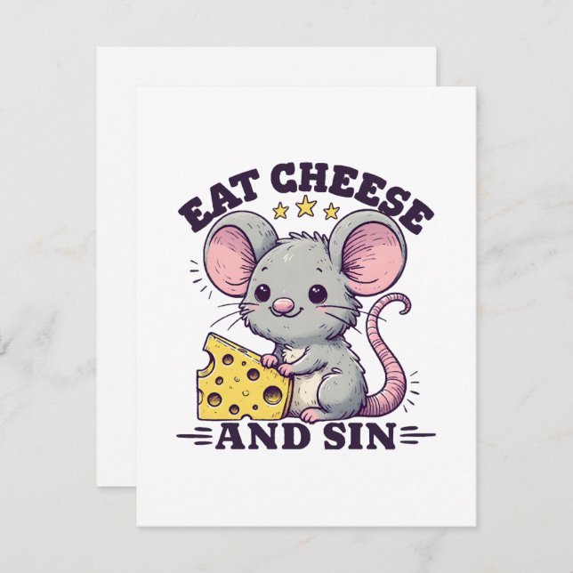 Eat Cheese And Sin Holiday Card (Front/Back)