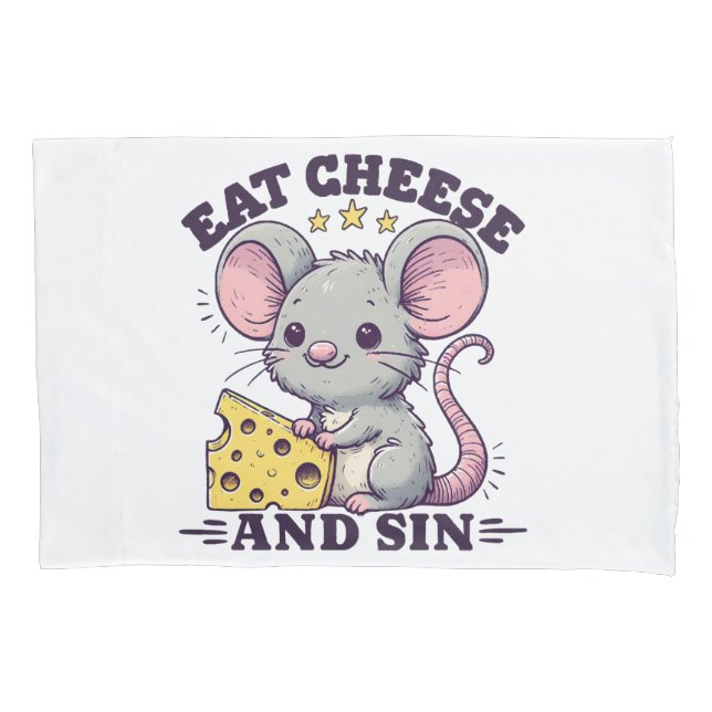 Eat Cheese And Sin Pillowcase (Front)