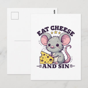 Eat Cheese And Sin Postcard