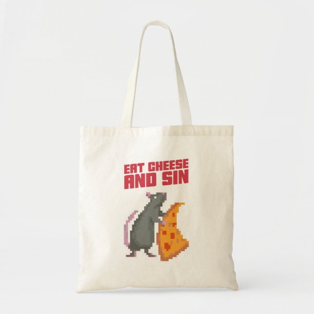 Eat Cheese And Sin Tote Bag (Front)
