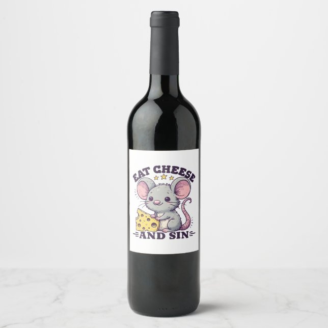 Eat Cheese And Sin Wine Label (Front)