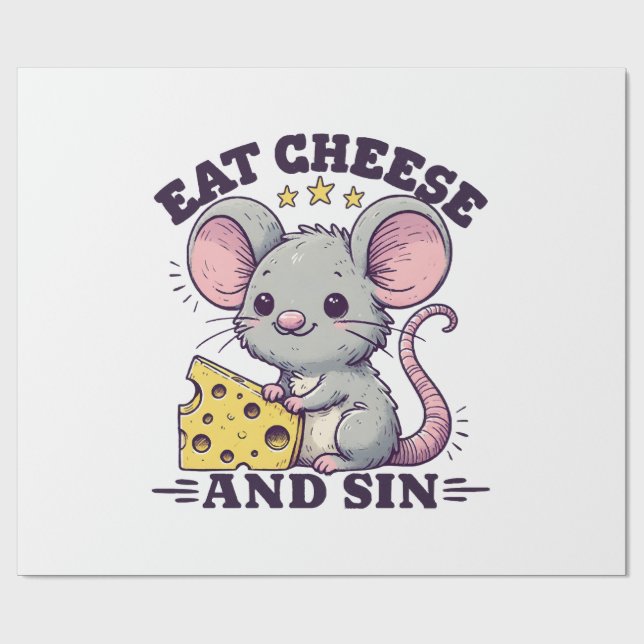 Eat Cheese And Sin Wrapping Paper (Flat)
