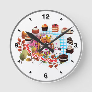Eat Chocolate Cake-Clock Round Clock