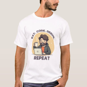 Eat Code Debug Repeat Funny Programmer T shirt