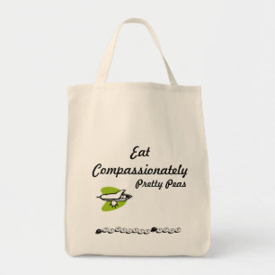 Eat Compassionately Pretty Peas Tote Bag
