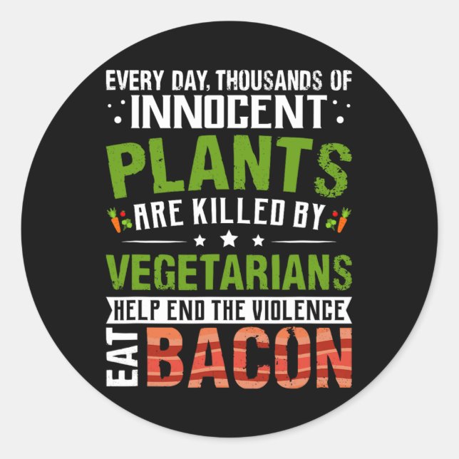 Eat Con Anti Vegan Bbq Breakfast Food  Classic Round Sticker (Front)