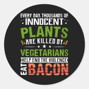 Eat Con Anti Vegan Bbq Breakfast Food  Classic Round Sticker