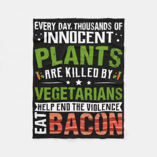 Eat Con Anti Vegan Bbq Breakfast Food Fleece Blanket