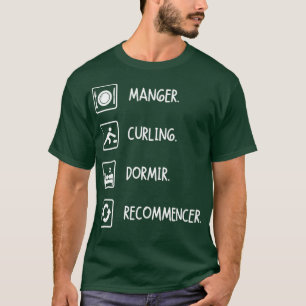 Eat Curling Sleep Restart T-Shirt