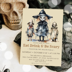 Eat Dink & Be Scary  Halloween Party Invitation