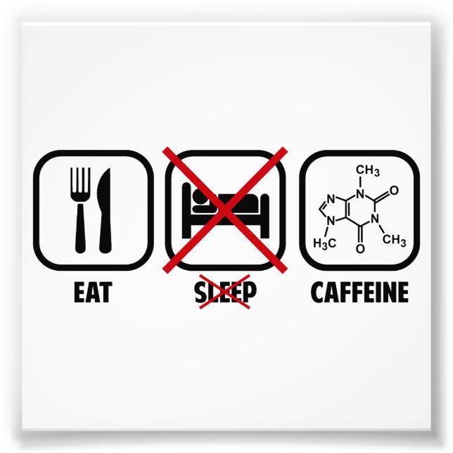 EAT, DON'T SLEEP, CAFFEINE PHOTO PRINT (Front)