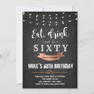 Eat drink and be 50th birthday invitation
