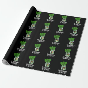 Eat Drink And Be Choyly Funny Veggie Pun Dark BG Wrapping Paper