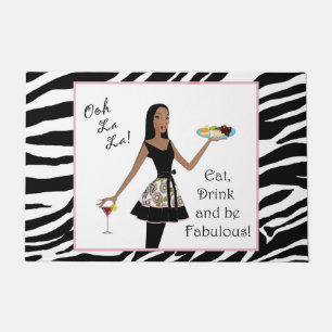 Eat, Drink and Be Fabulous!  African American Diva Doormat