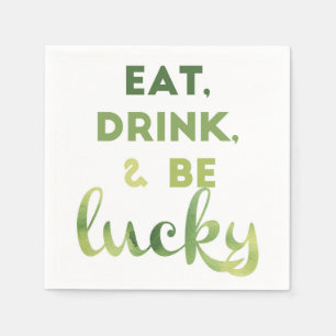 "Eat, Drink, and Be Lucky" Cocktail Napkins