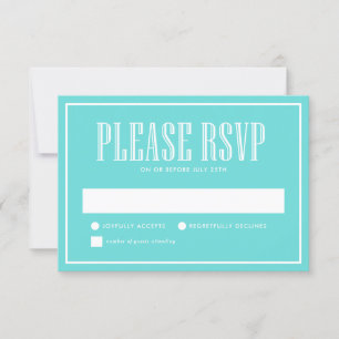 Eat Drink and be Married Blue RSVP Card