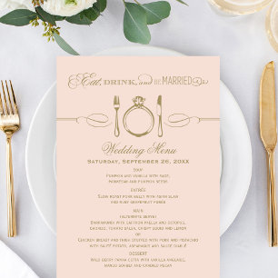 Eat Drink and Be Married Blush and Antique Wedding